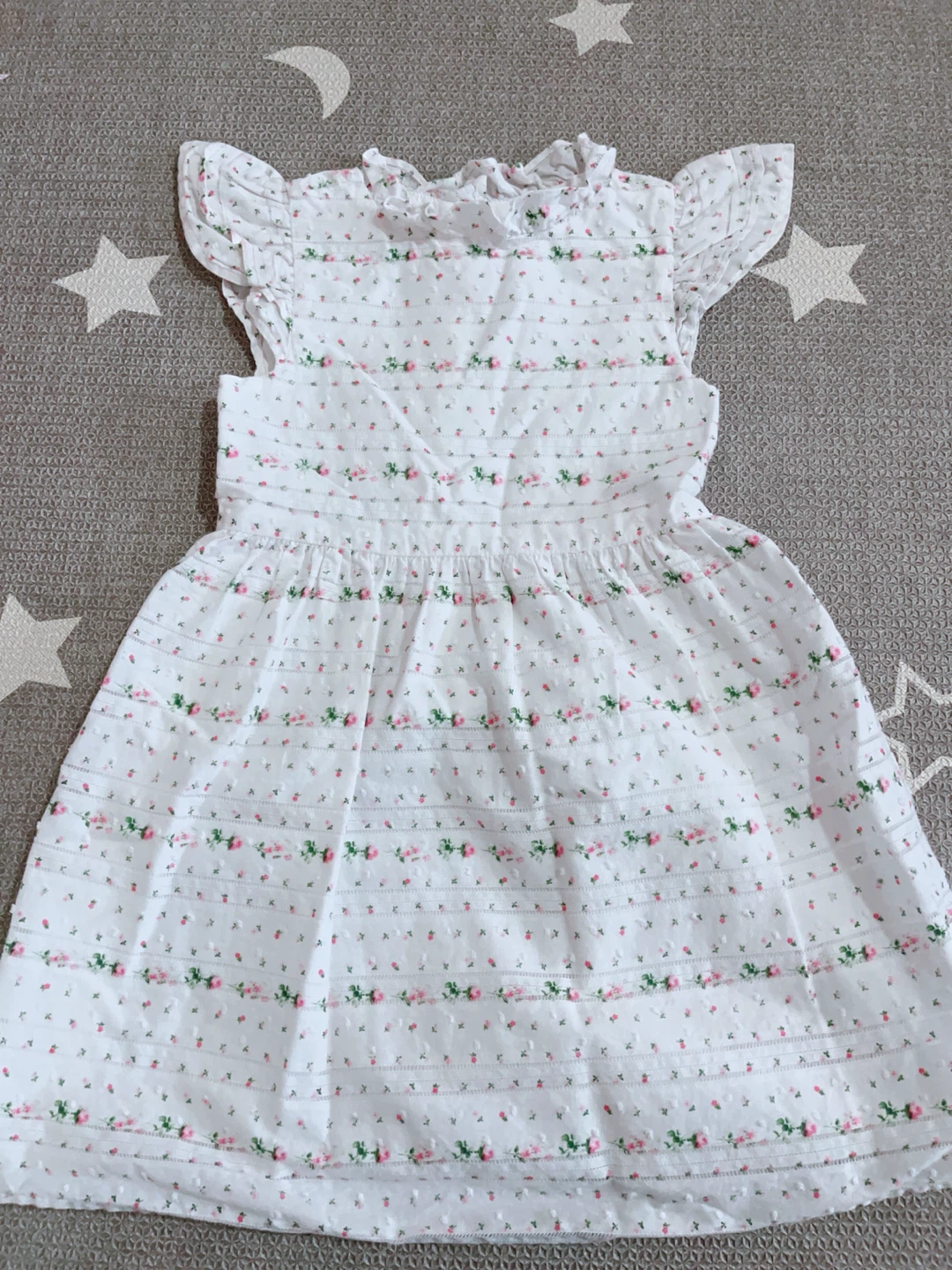 Janie and Jack Girls White Floral Dress Size 6