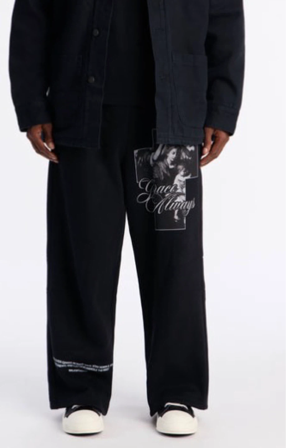 Black Sweatpants with "Grace Always" Graphic
