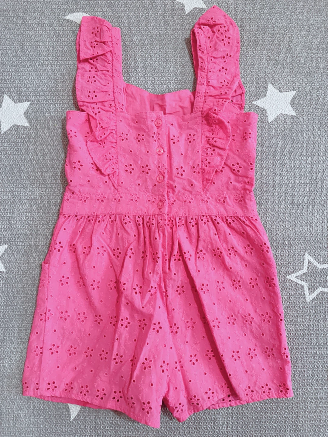 Janie and Jack Pink Eyelet Romper Size 6 - photo 2