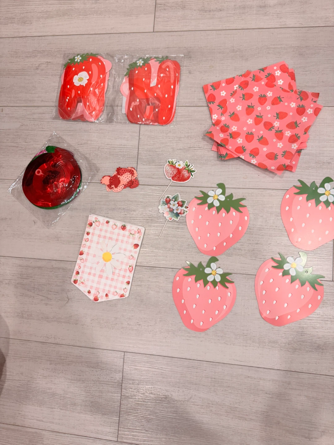 Strawberry Themed Baby Outfit & Party Decor