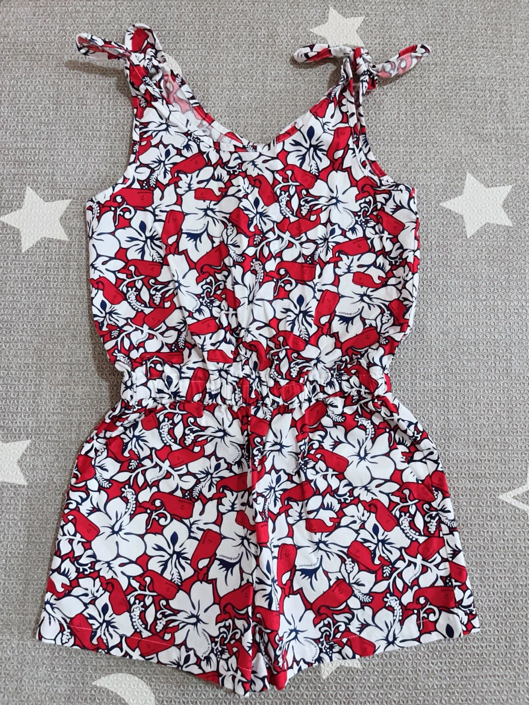 Vineyard Vines Kids Floral Whale Romper