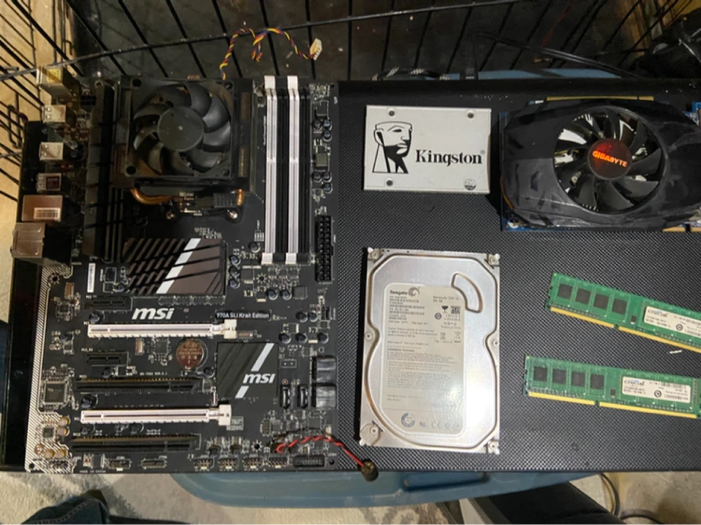 Computer parts from gaming computer