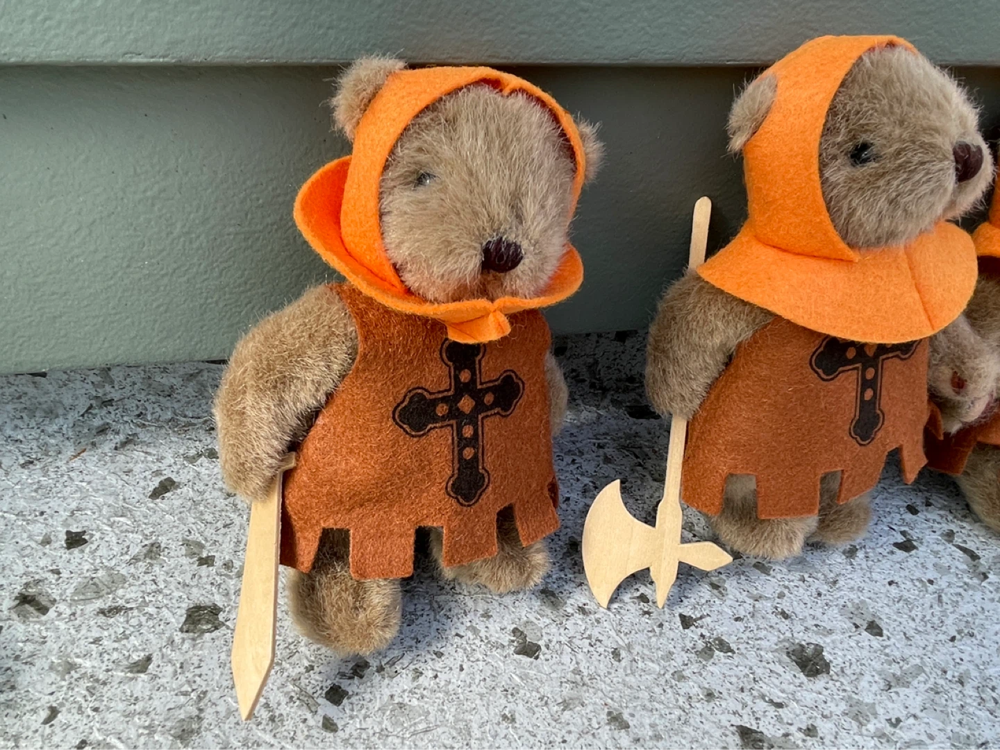 Vtg Takara Medieval Knight Teddy Bear Trio Crusader Plush - photo 3