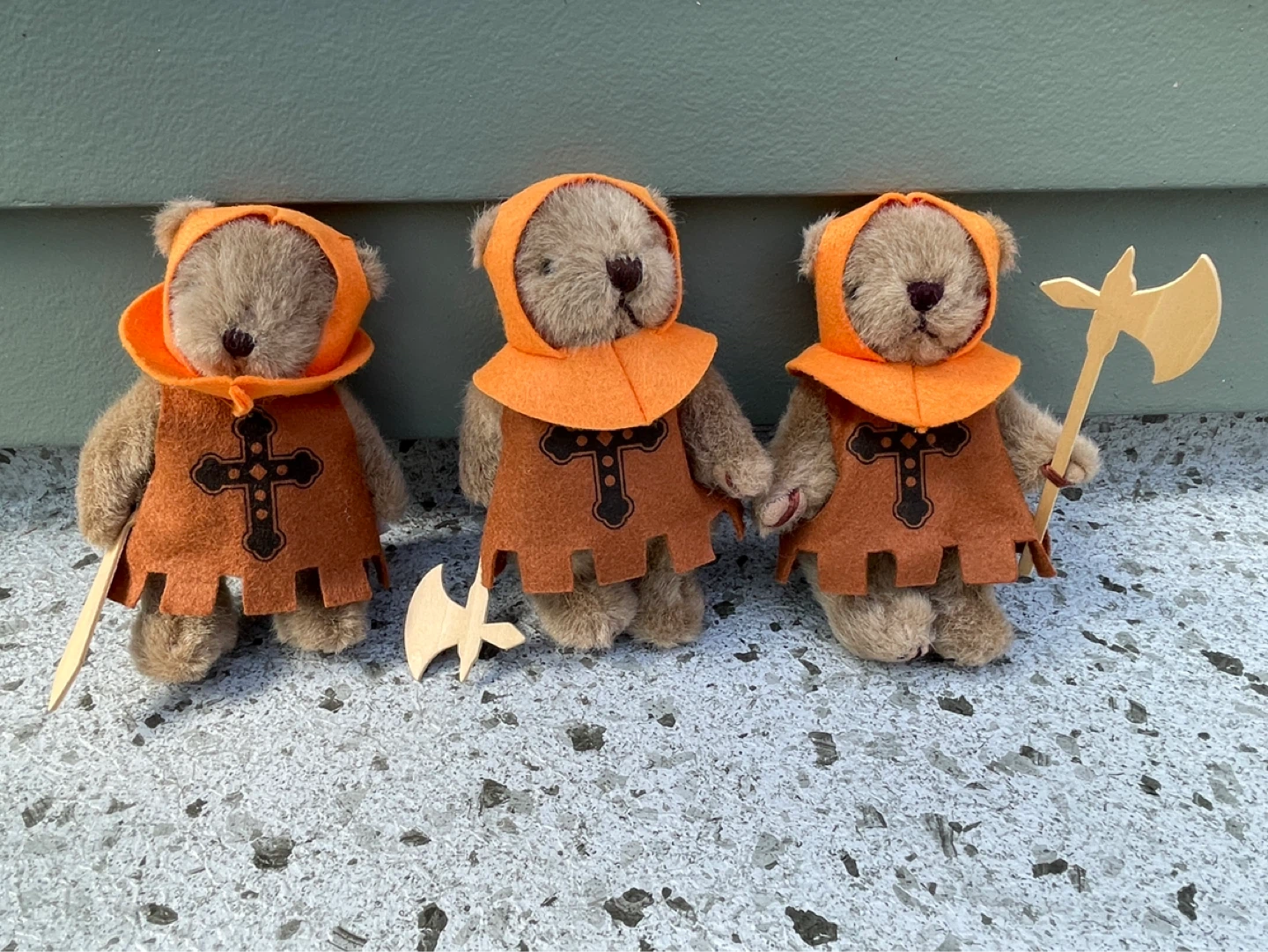 Vtg Takara Medieval Knight Teddy Bear Trio Crusader Plush - photo 2