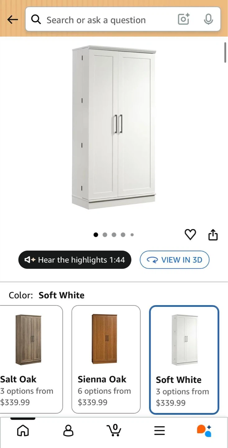 White Two-Door Storage Cabinet - photo 3