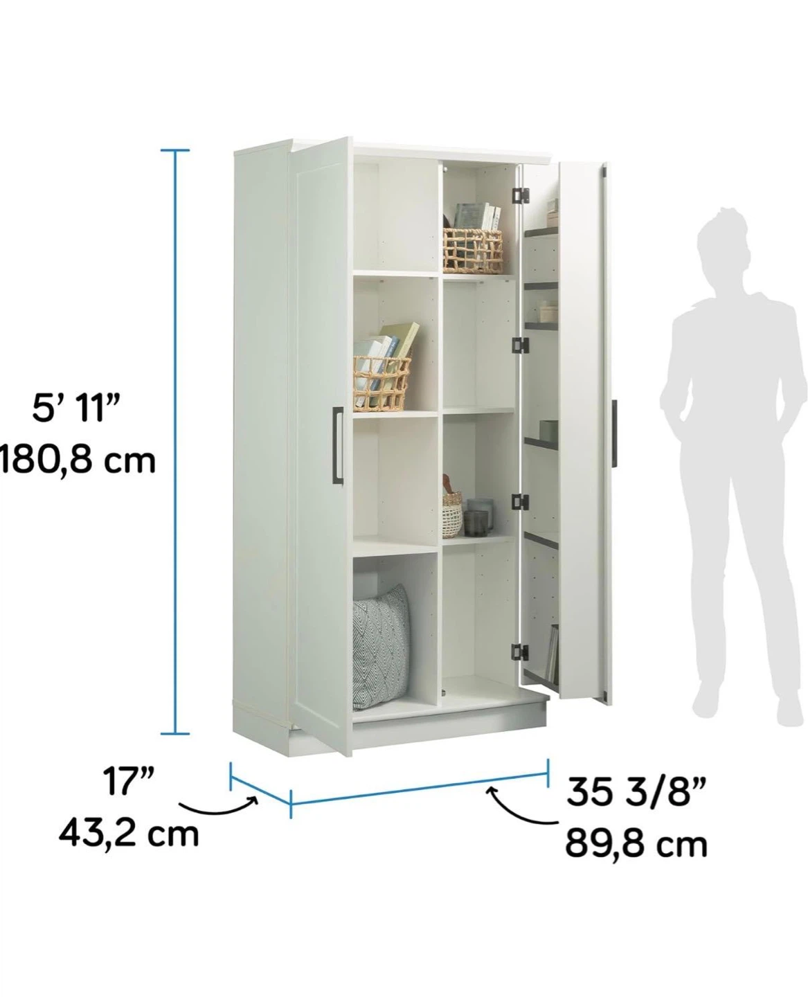White Two-Door Storage Cabinet - photo 4
