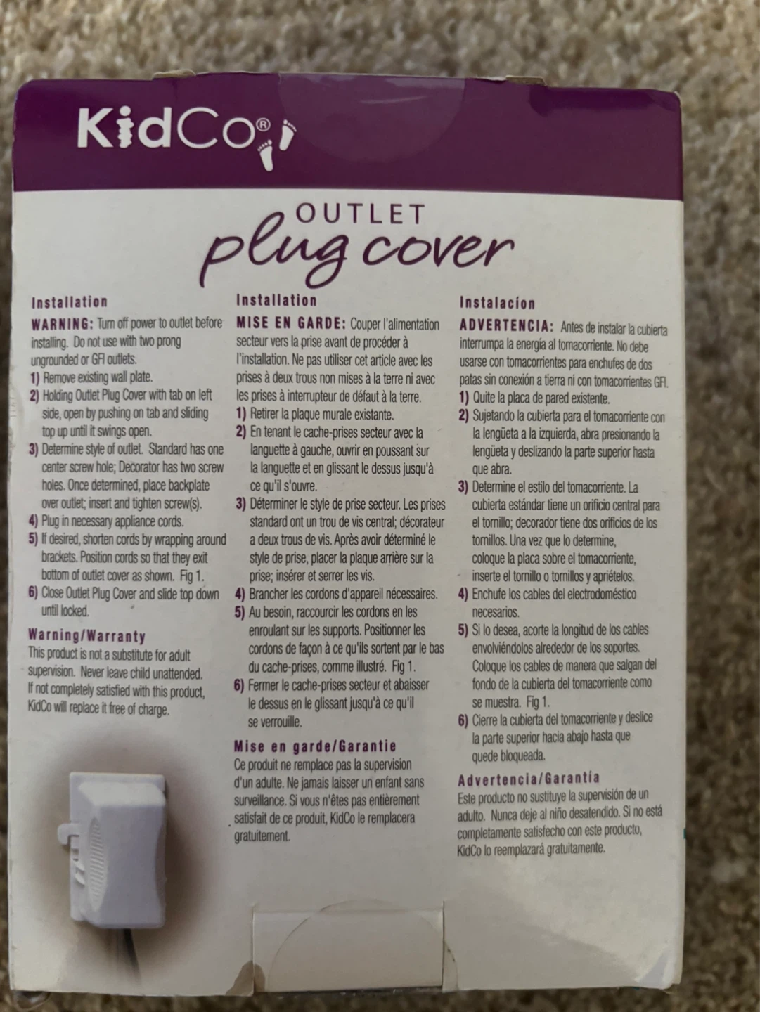 KidCo Outlet Plug Cover - White - photo 2