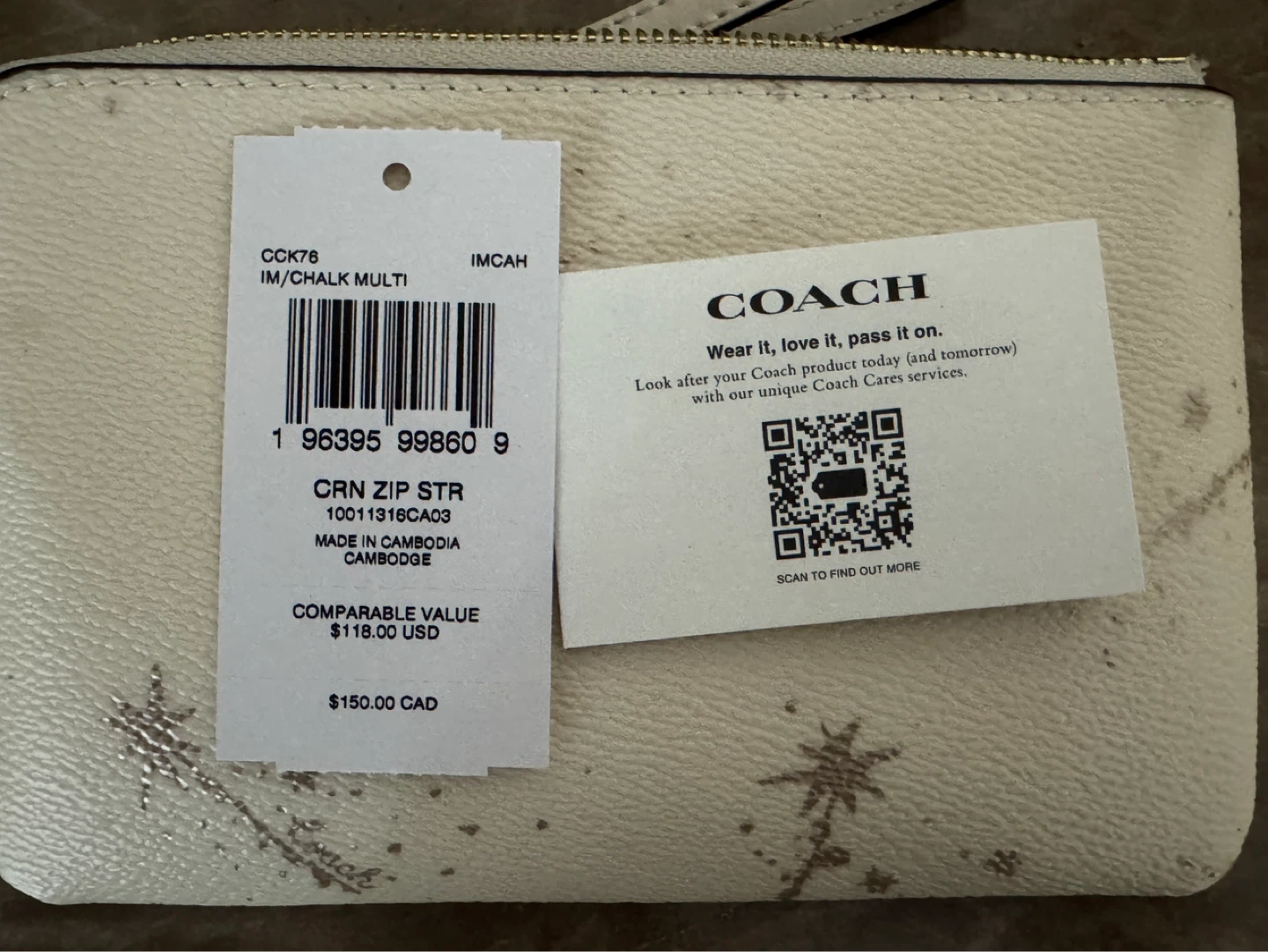 Coach Zip Wristlet Chalk Multi - photo 4