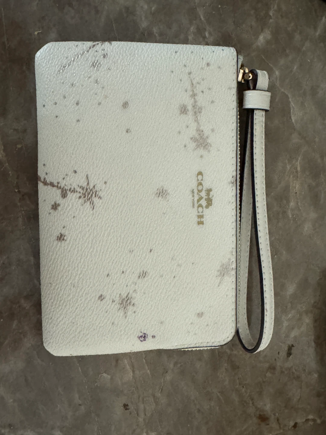 Coach Zip Wristlet Chalk Multi
