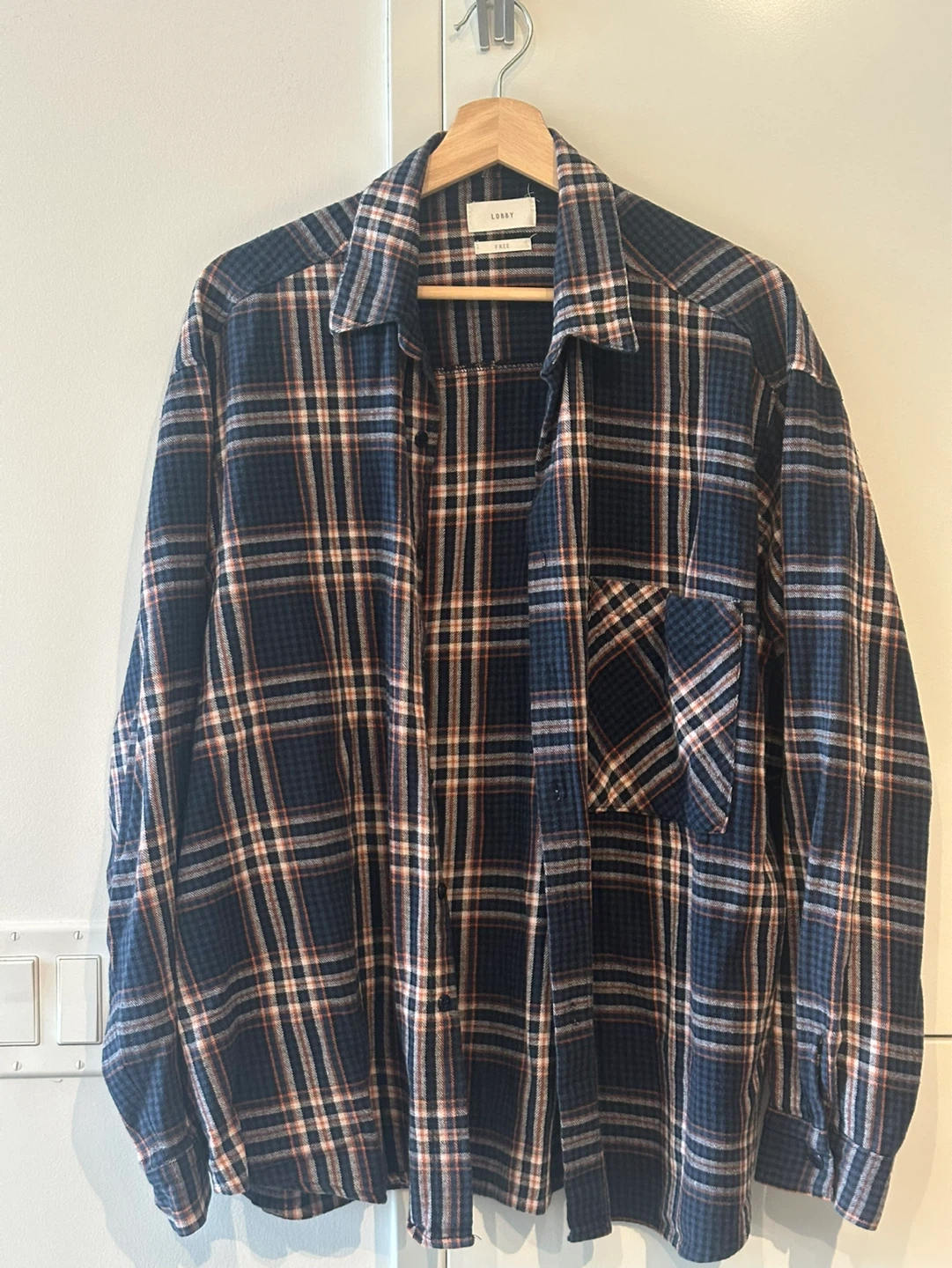 Plaid Button-Up Shirt (Free Size)