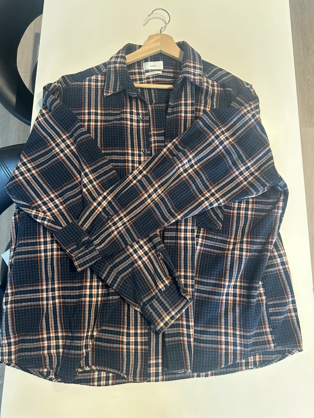 Plaid Button-Up Shirt (Free Size) - photo 3