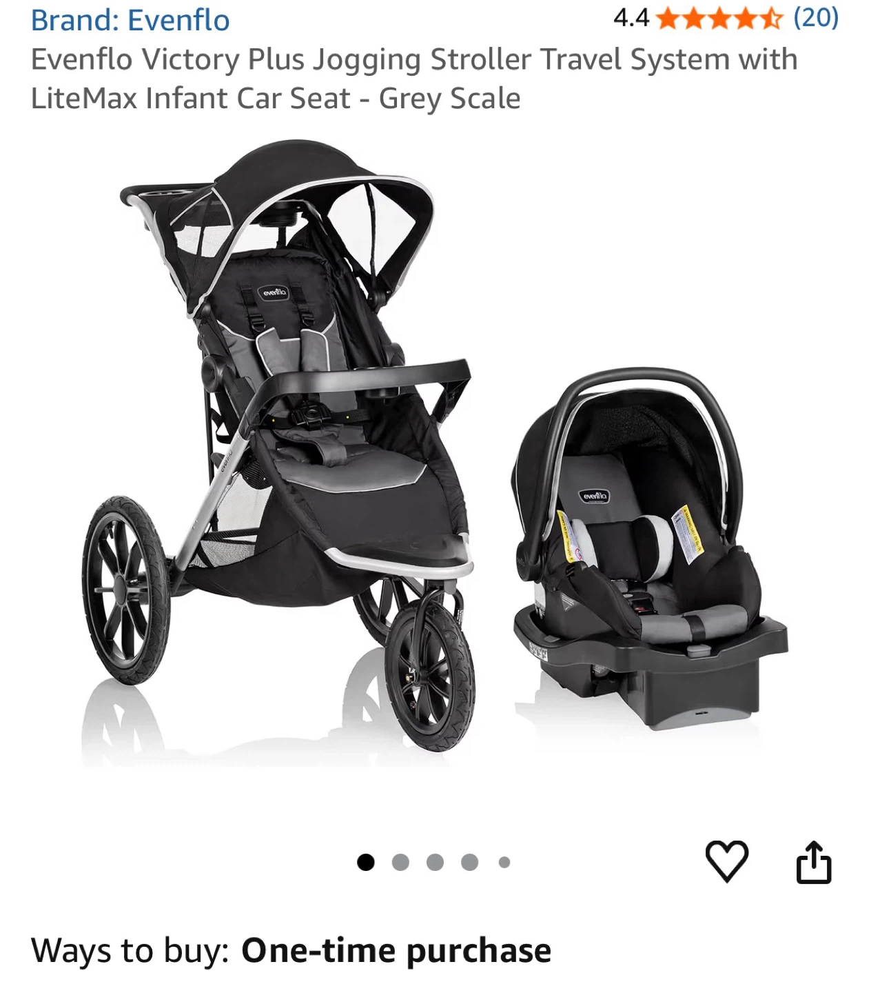 New Evenflo Victory Plus Jogging Stroller Travel System Car Seat - photo 5