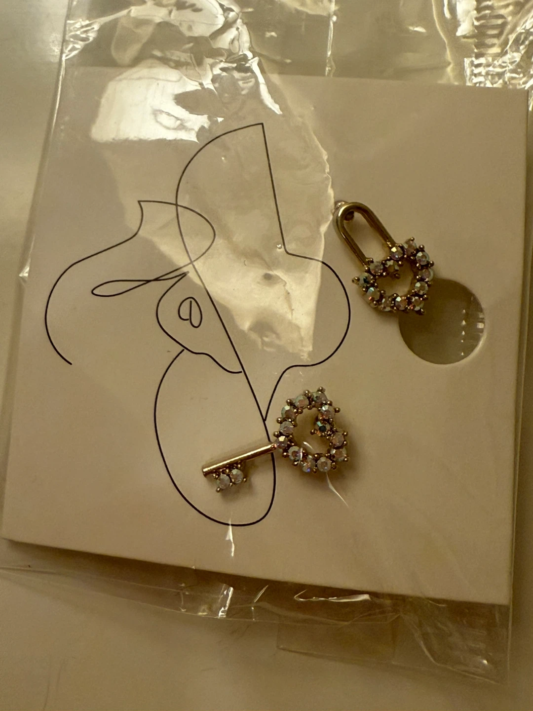 Key and Lock Charm Earrings new