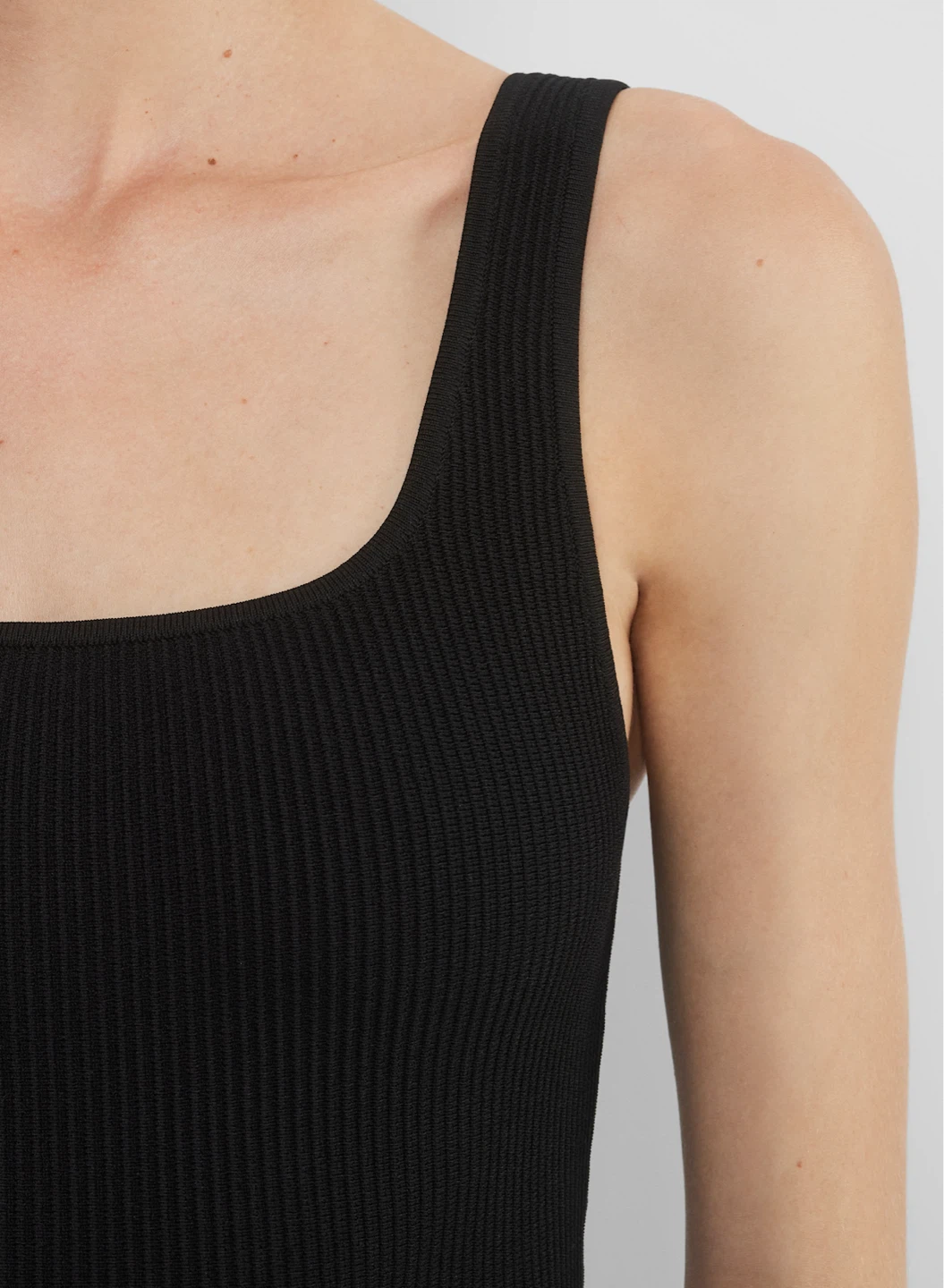 BABATON sculpt knit scoop neck black rib tank XS - photo 3