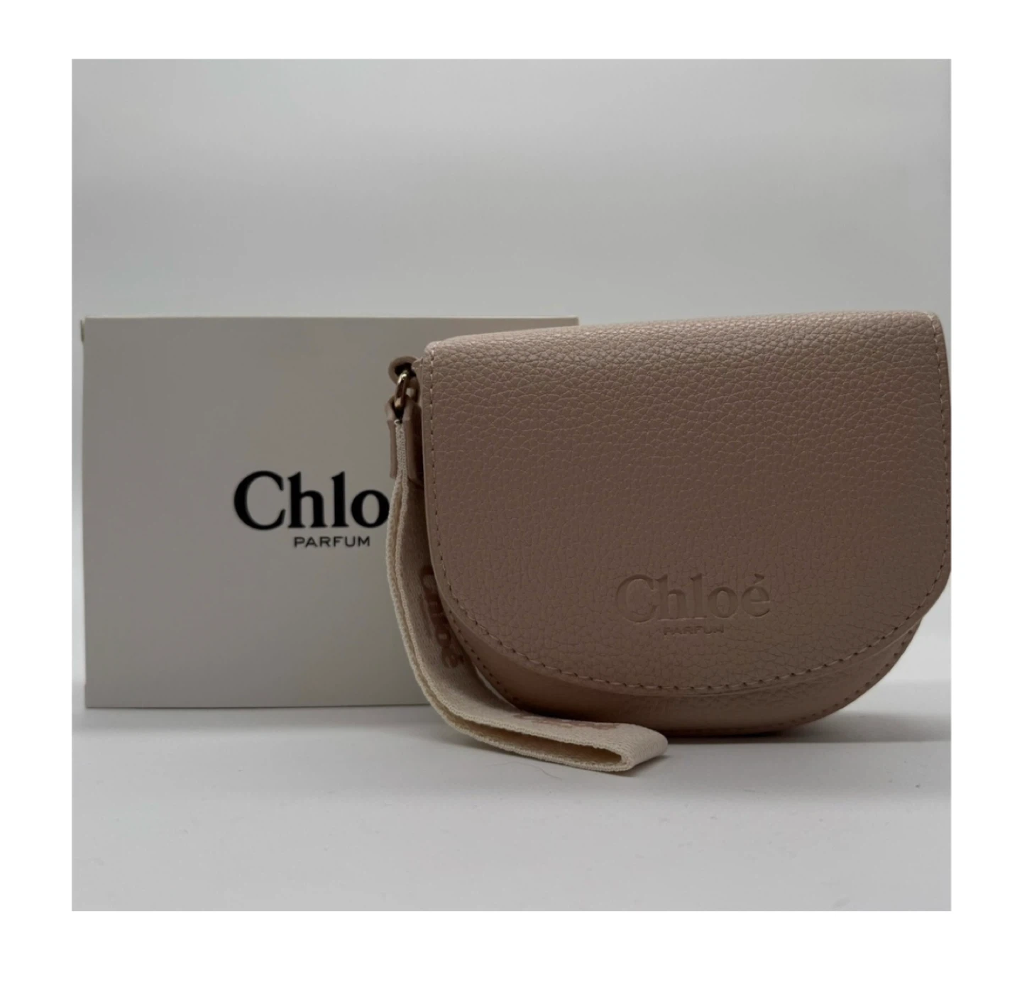 Chloe Parfum Cream Beige Pouch Small Cosmetic Makeup Bag - photo 4