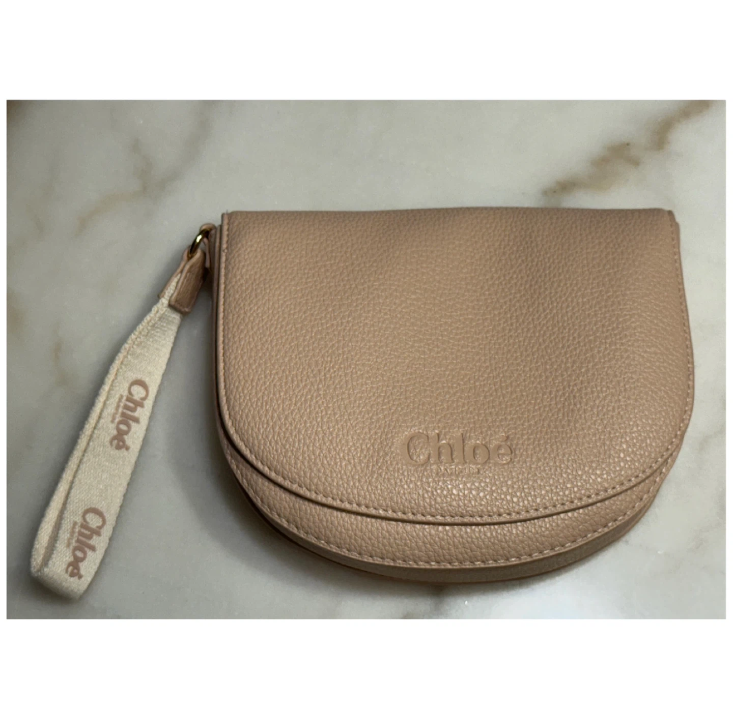Chloe Parfum Cream Beige Pouch Small Cosmetic Makeup Bag