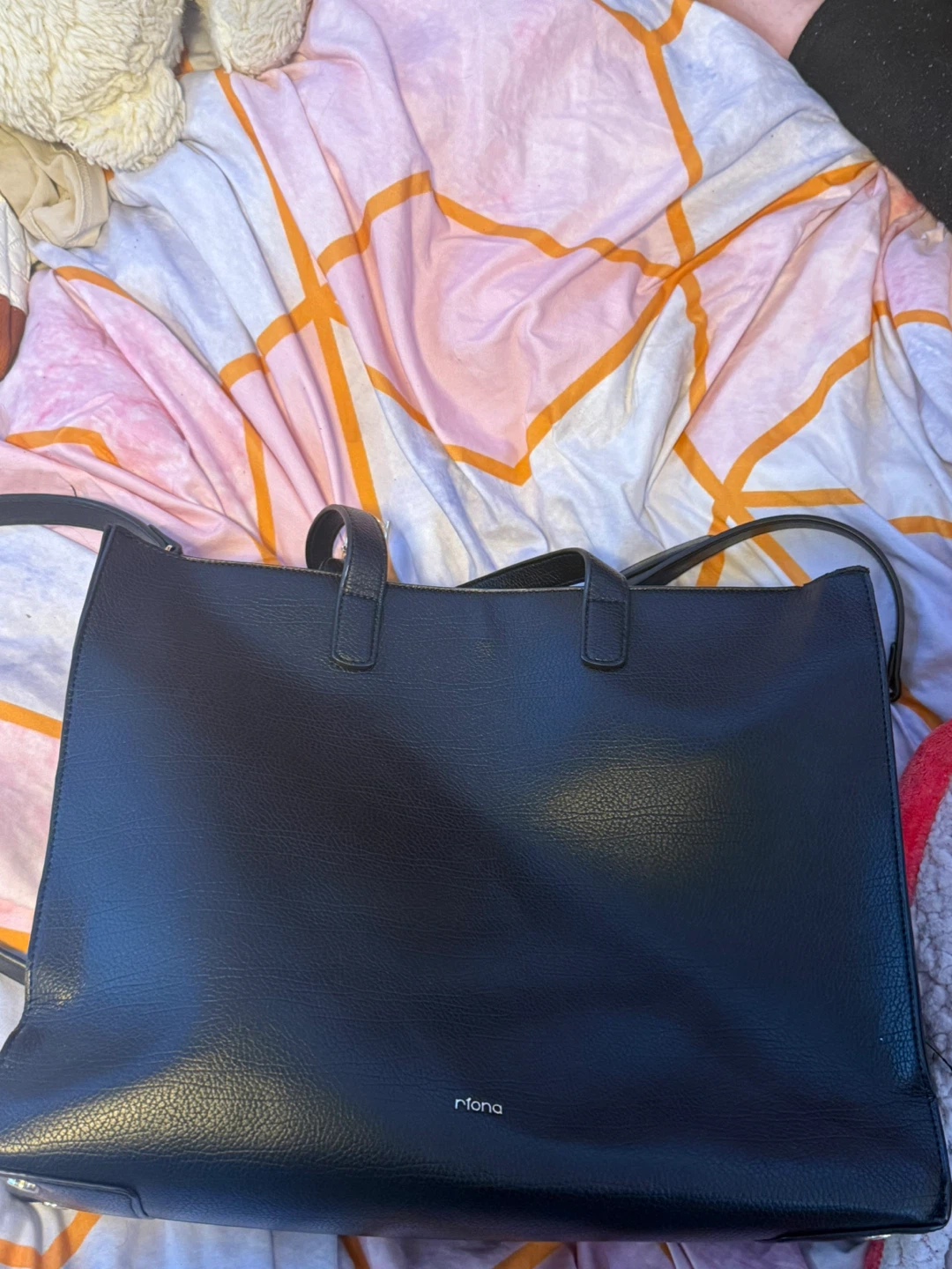 Black FIONA Tote Bag with Shoulder Strap