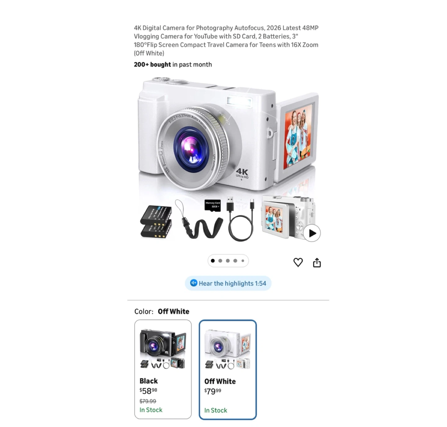 Brand new 4K Digital Camera for Photography Autofocus