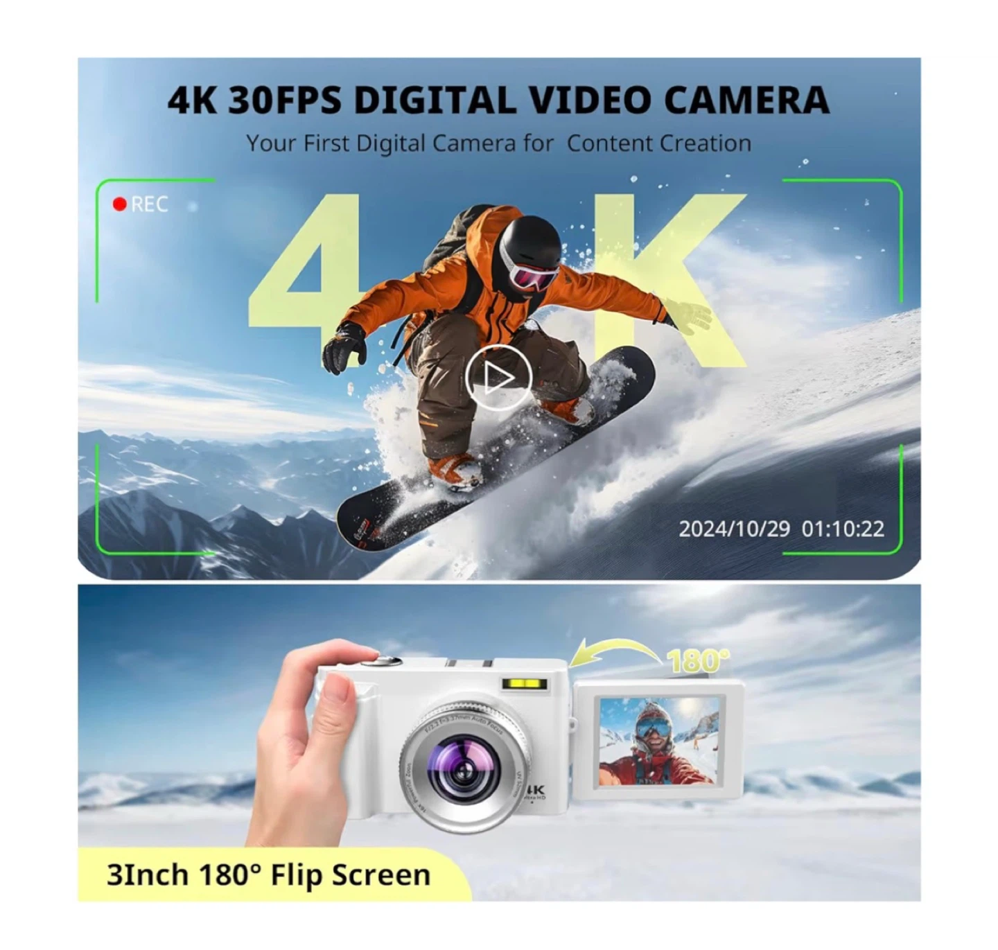 Brand new 4K Digital Camera for Photography Autofocus - photo 4