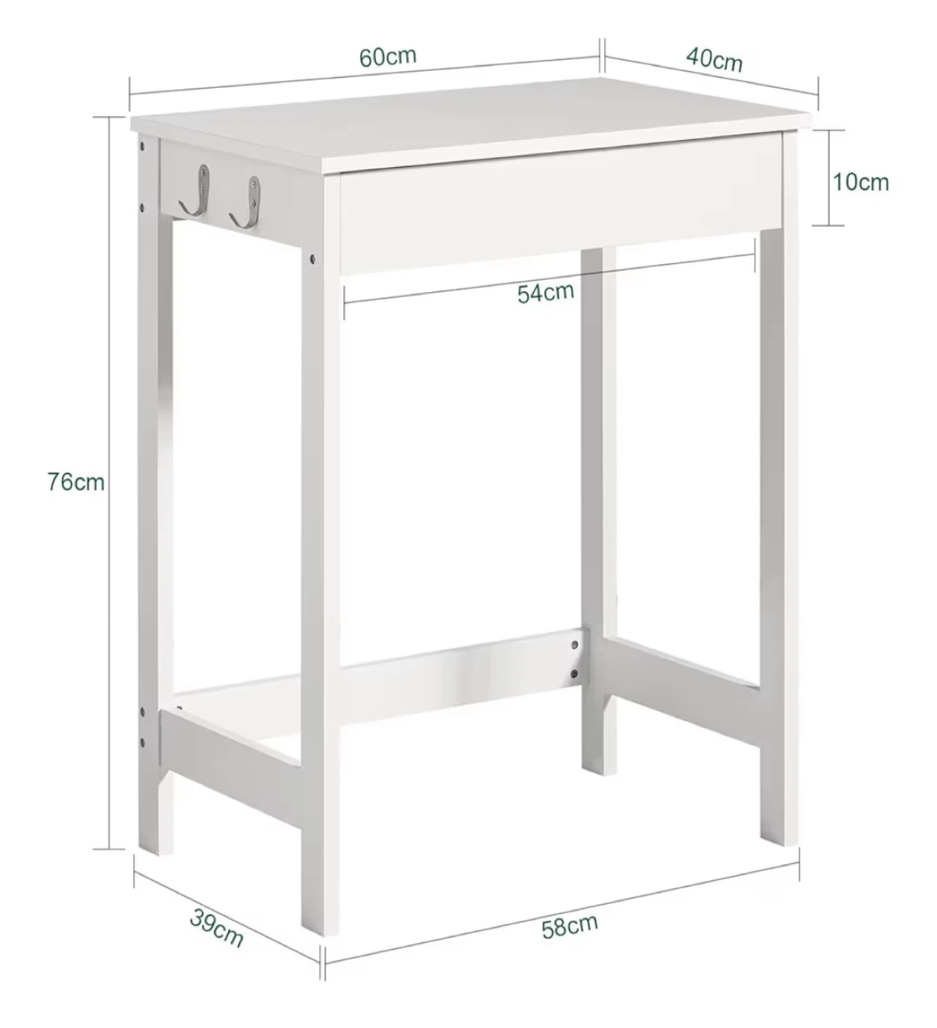 White Desk with Drawer - photo 5