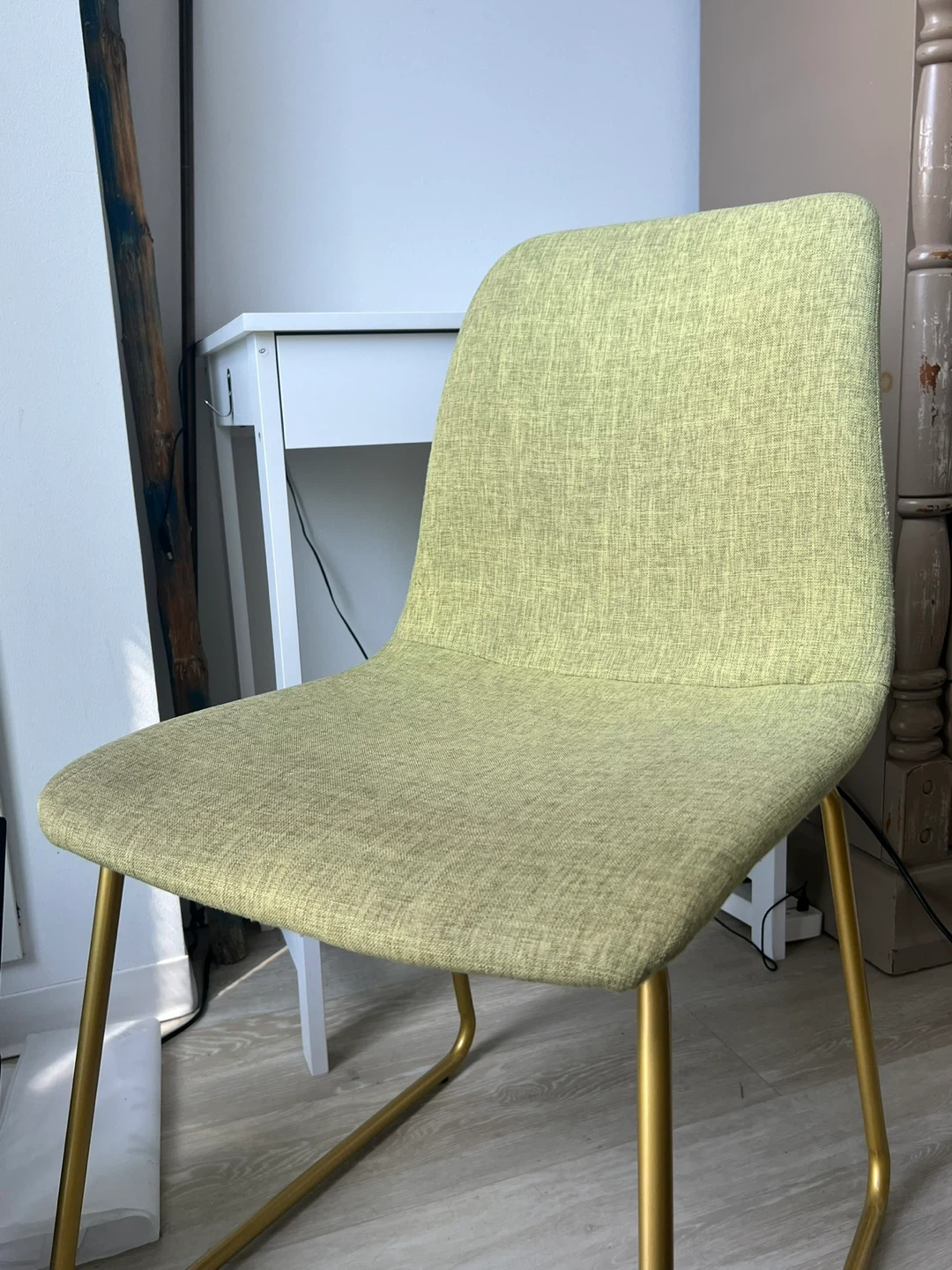 Mid-Century Modern Chair with Gold Legs