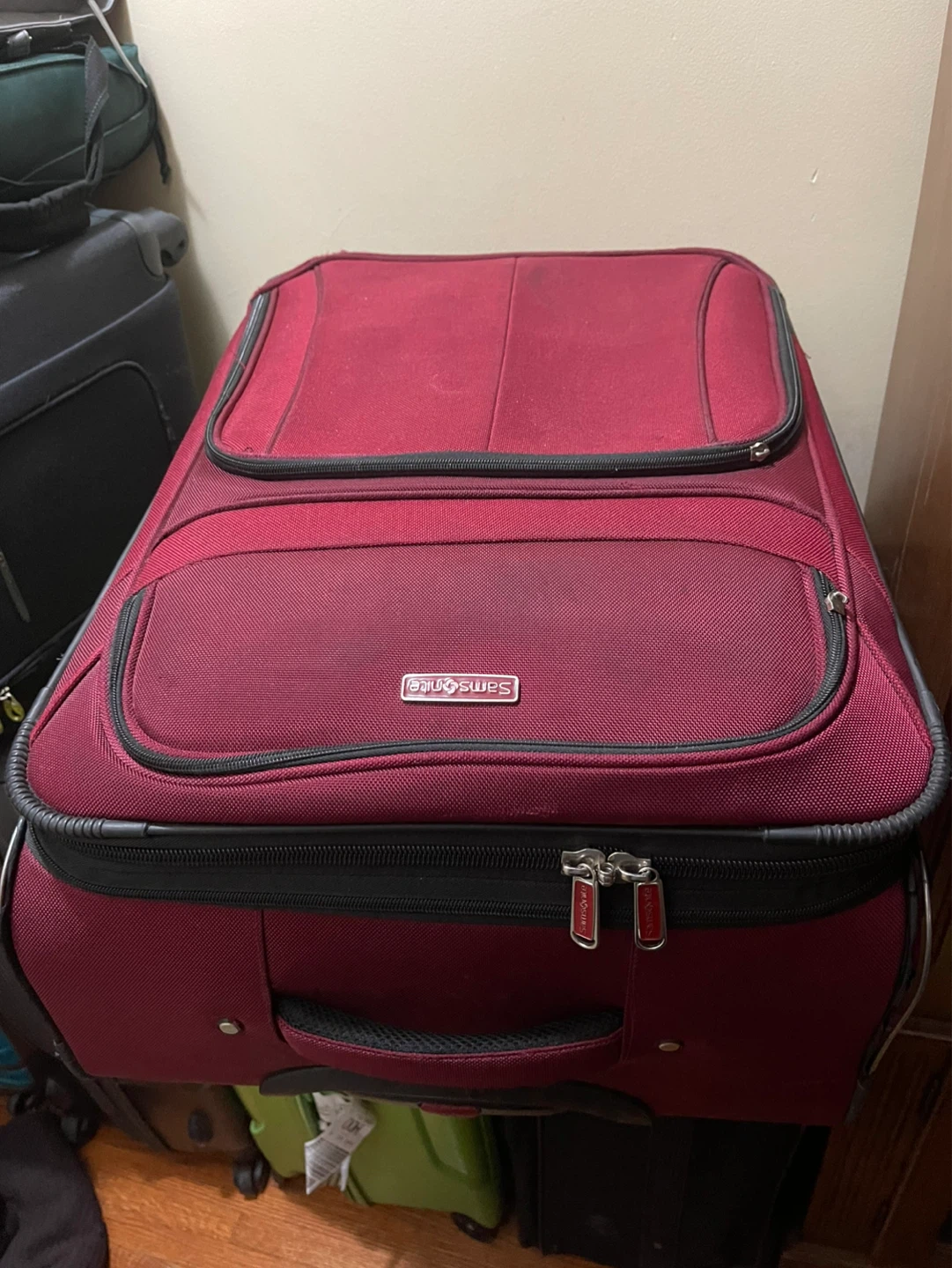 Samsonite Burgundy Rolling checked Luggage - photo 5