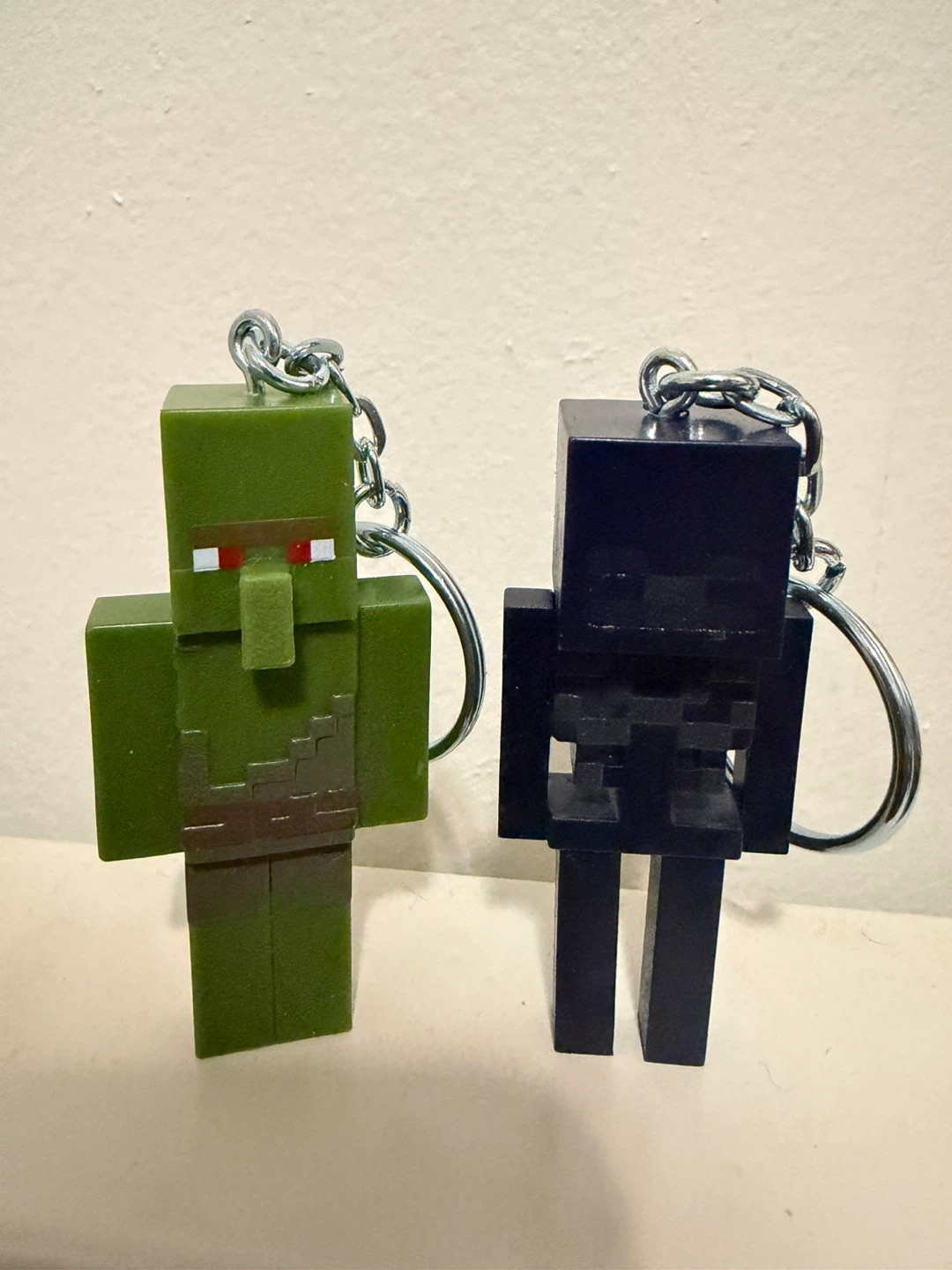 Minecraft Zombie Villager and Wither Skeleton Figure keychain