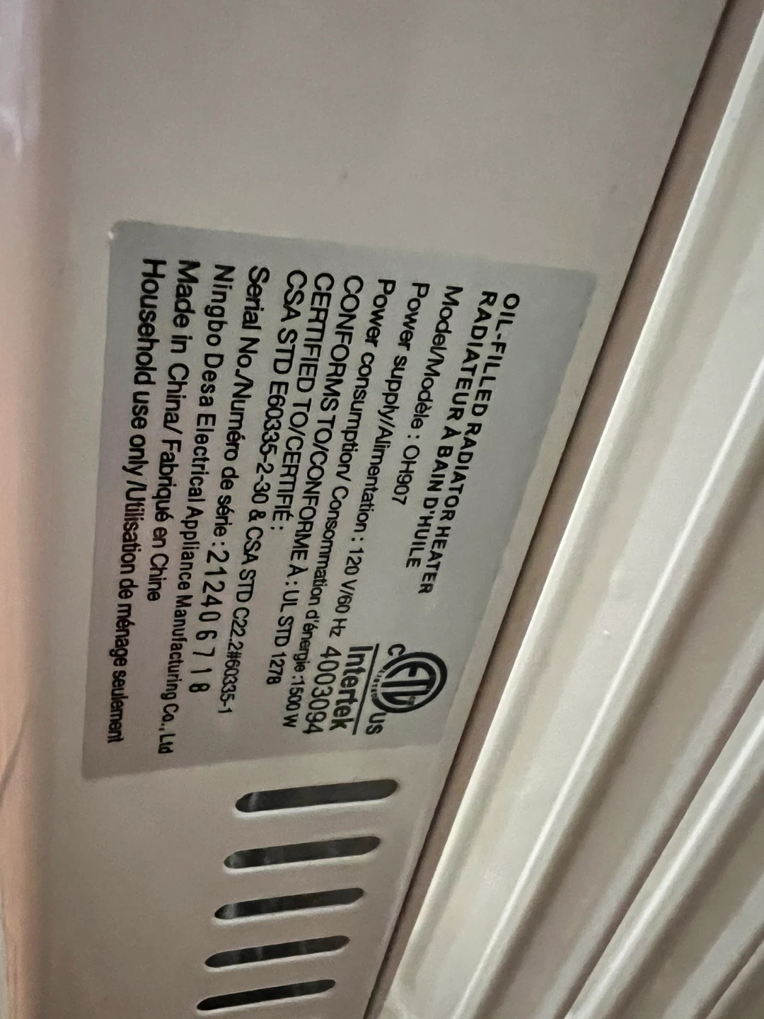 Oil-Filled Radiator Heater - photo 2