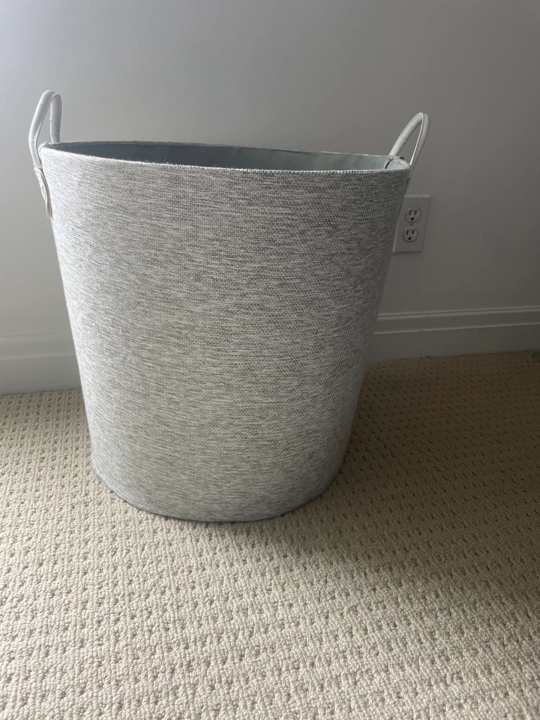 Grey Woven Storage Basket with Handles