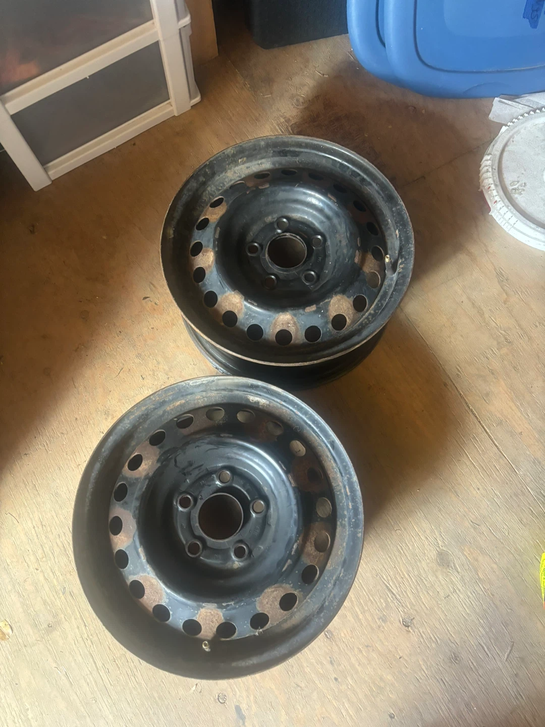 Set of 2 Black Steel Wheels - photo 3