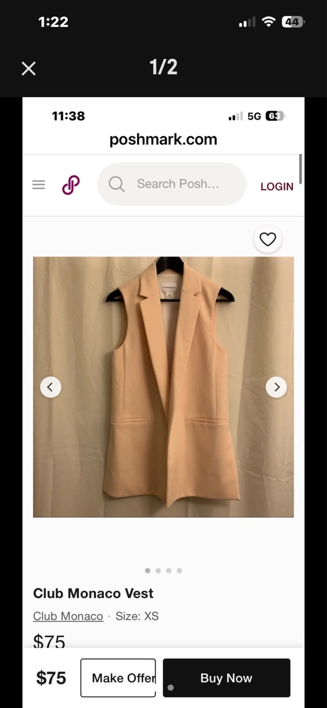 Club Monaco Sleeveless Vest - XS