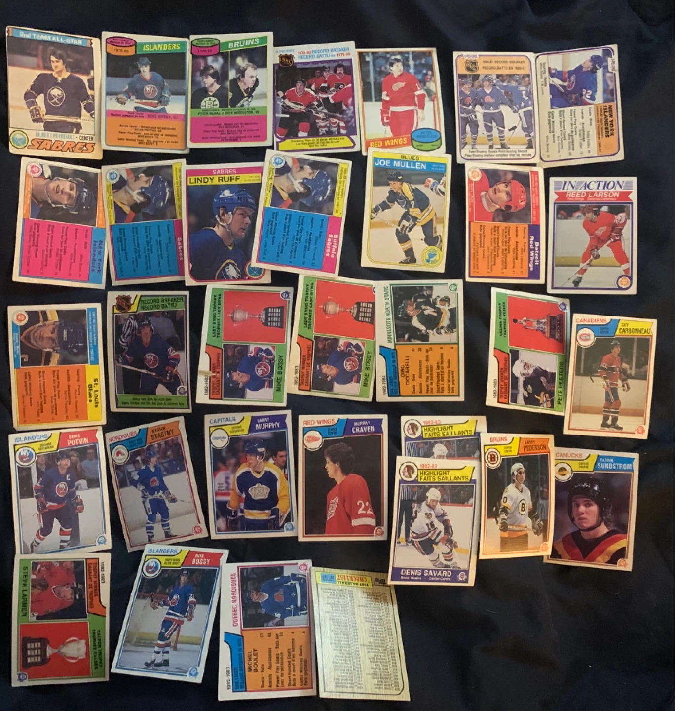Collection of vintage NHL hockey cards
