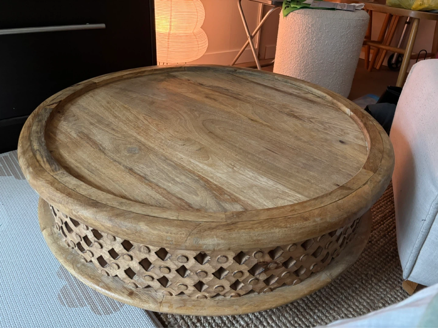 West Elm Carved Wood Coffee Table - photo 2