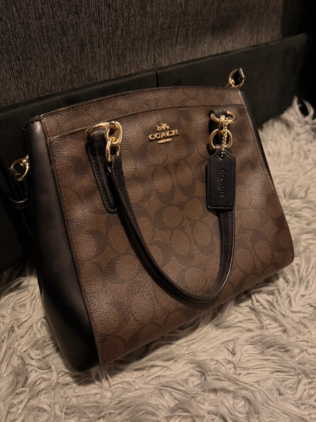 Coach Signature Monogram Satchel Handbag - photo 2
