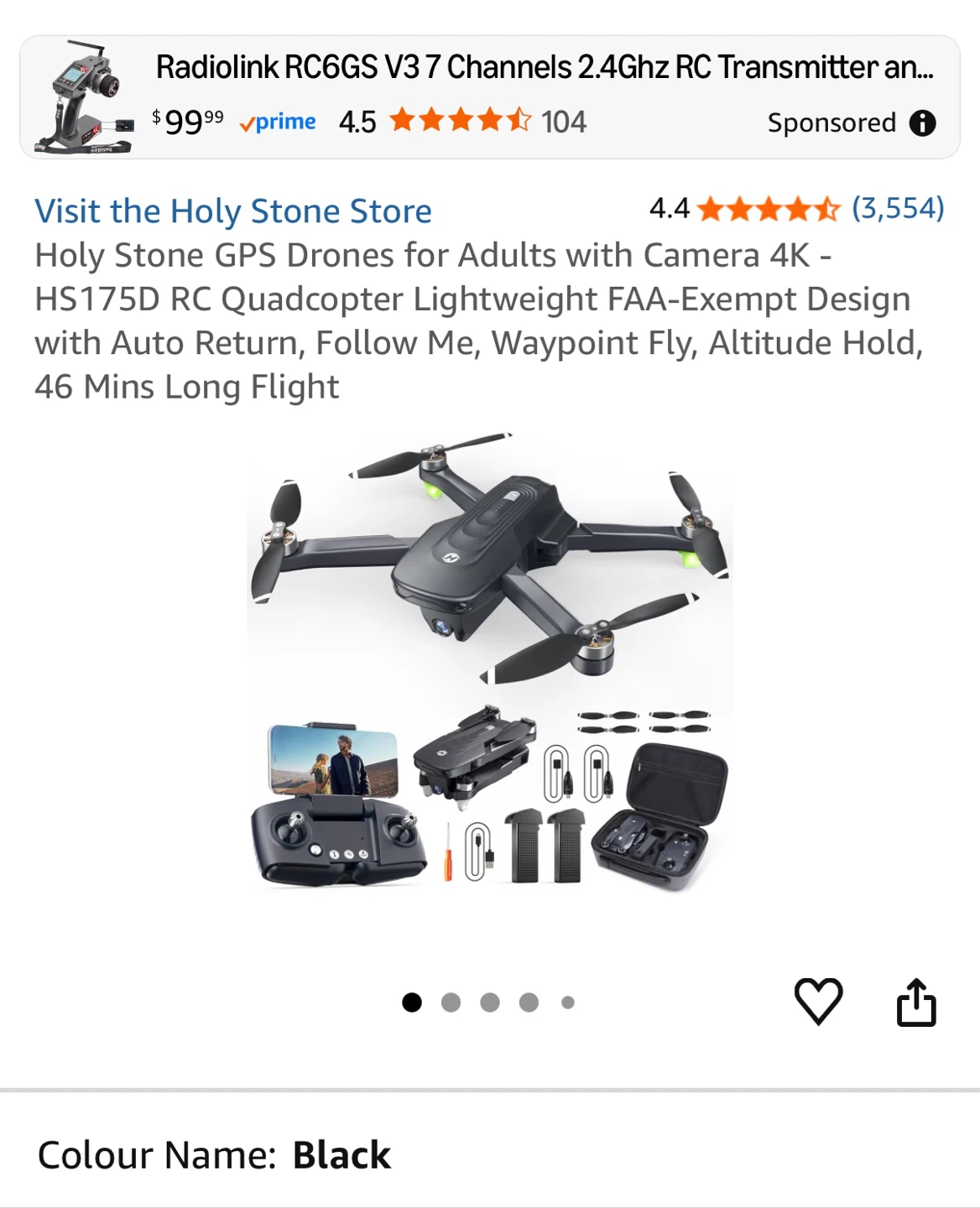 [Brand New]Holy Stone HS175D 4K GPS Drone(Perfect for Beginners)