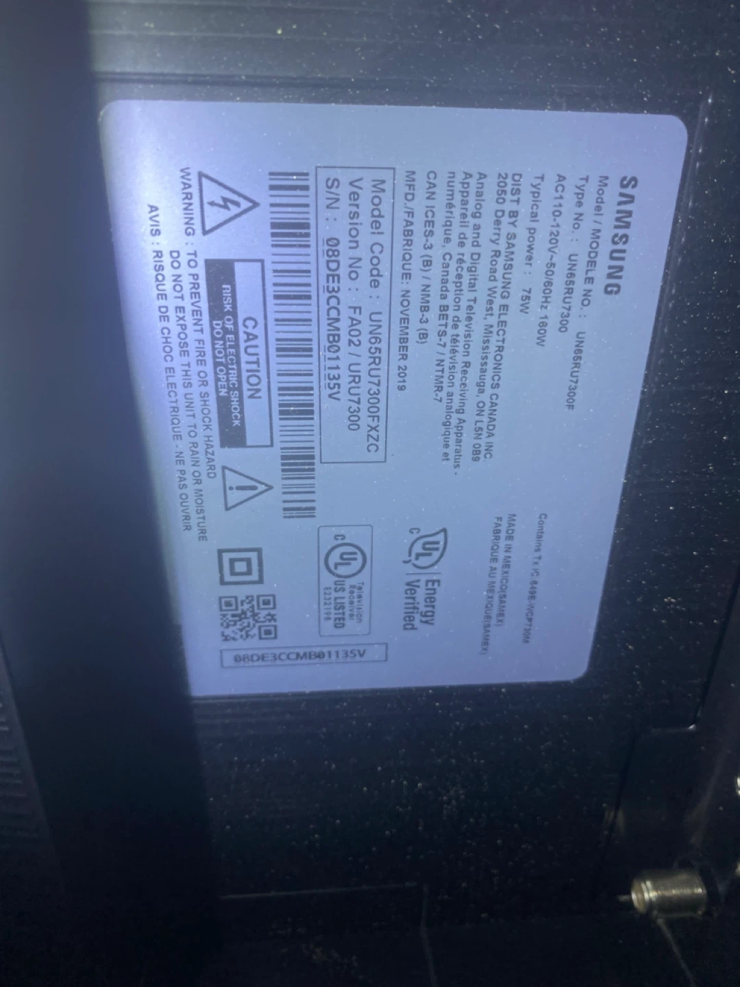Samsung UN65RU7300FXZC Smart TV
