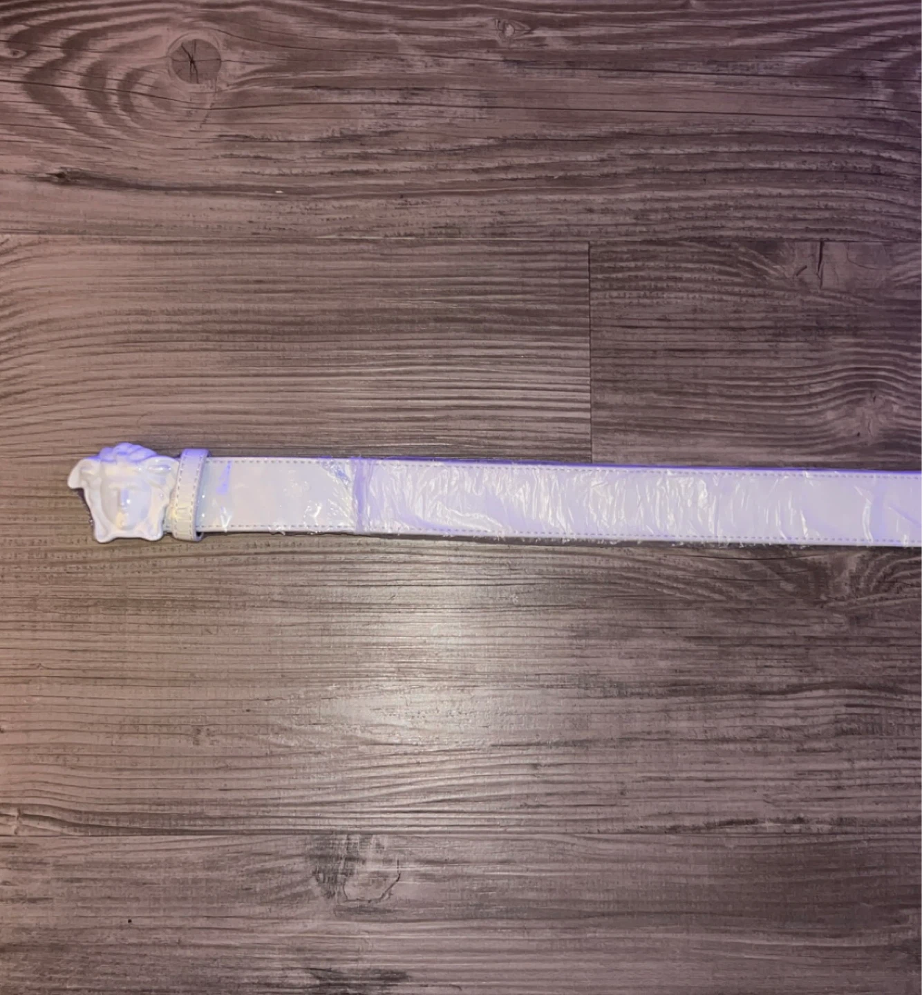 Versace White Medusa Belt