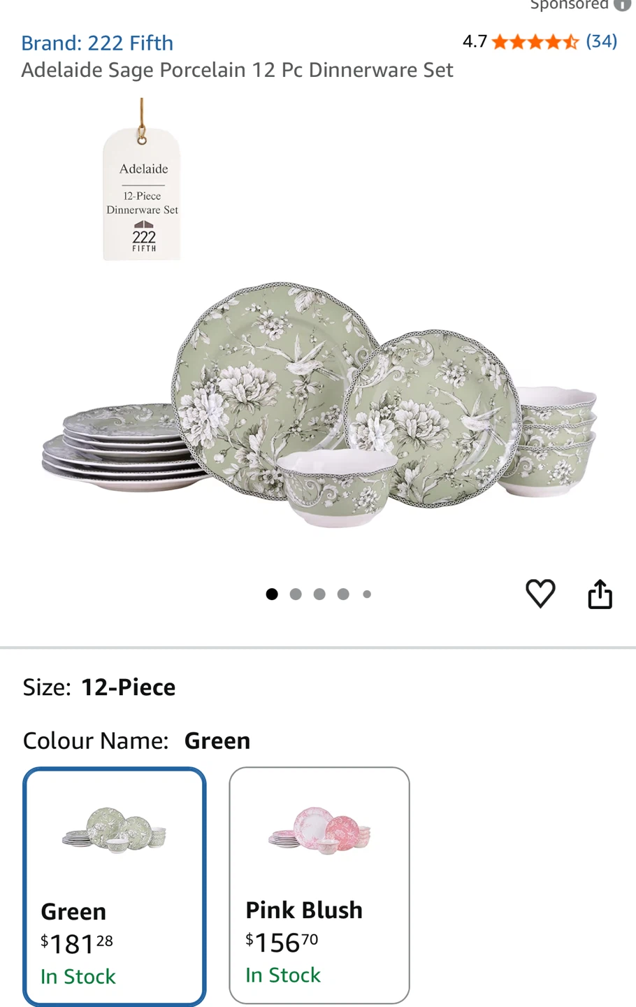 222 Fifth Adelaide Brown Collection Dinnerware Set