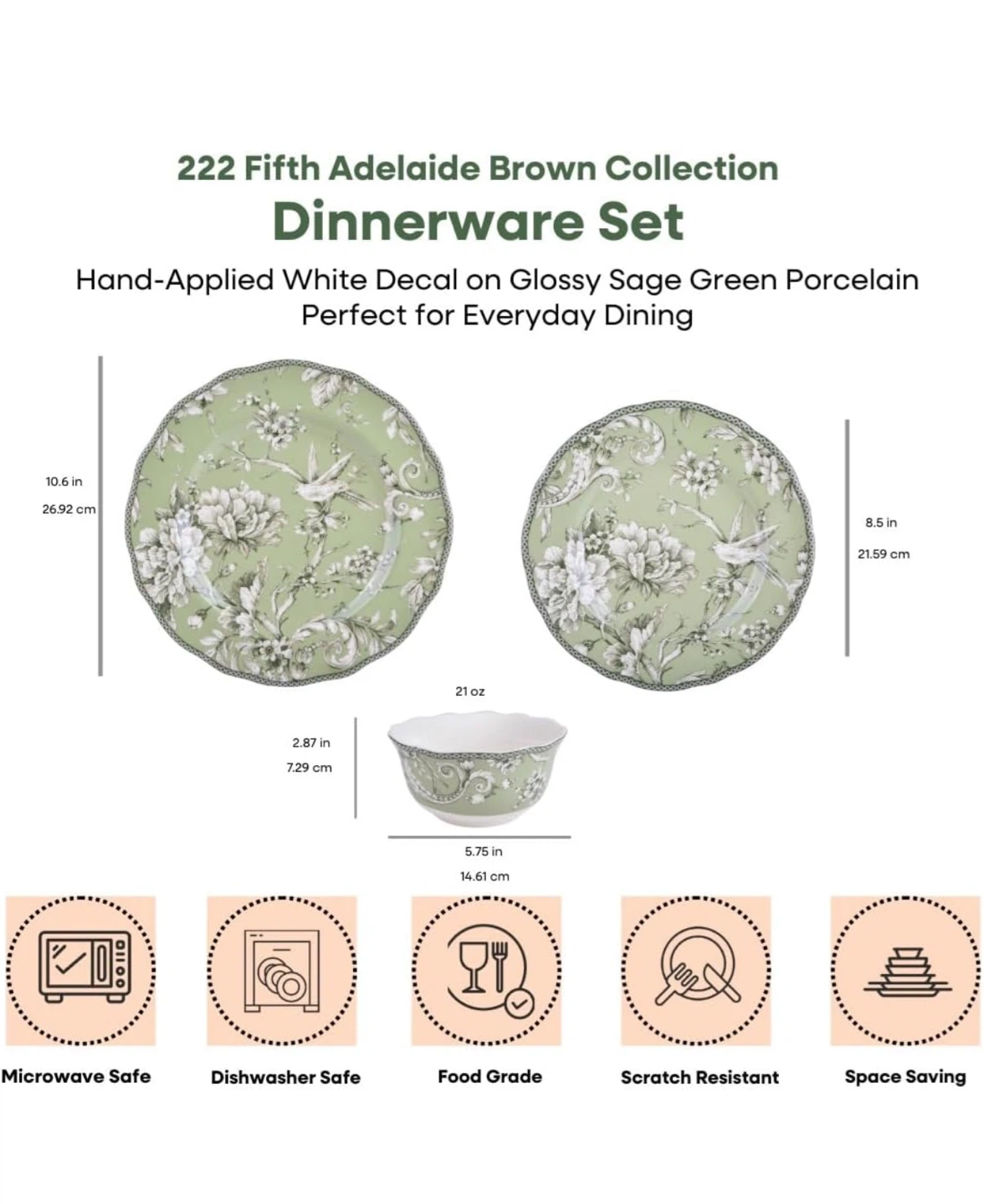 222 Fifth Adelaide Brown Collection Dinnerware Set - photo 3