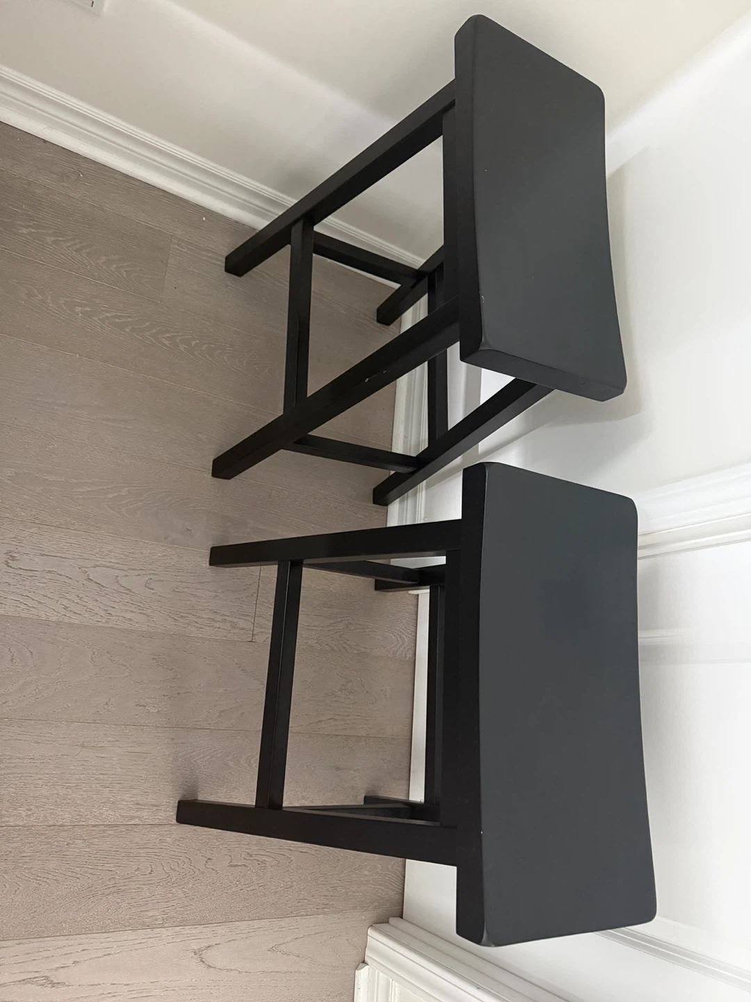 Set of 2 Black Bar Stools - photo 2