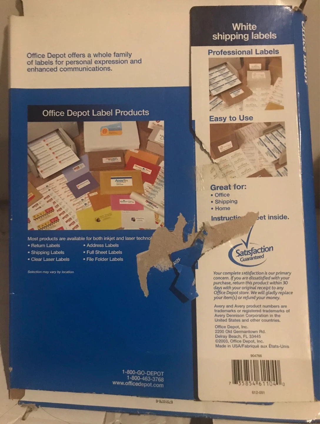 Office Depot Brand Inkjet/Laser Shipping Labels 2" x 4" - photo 2