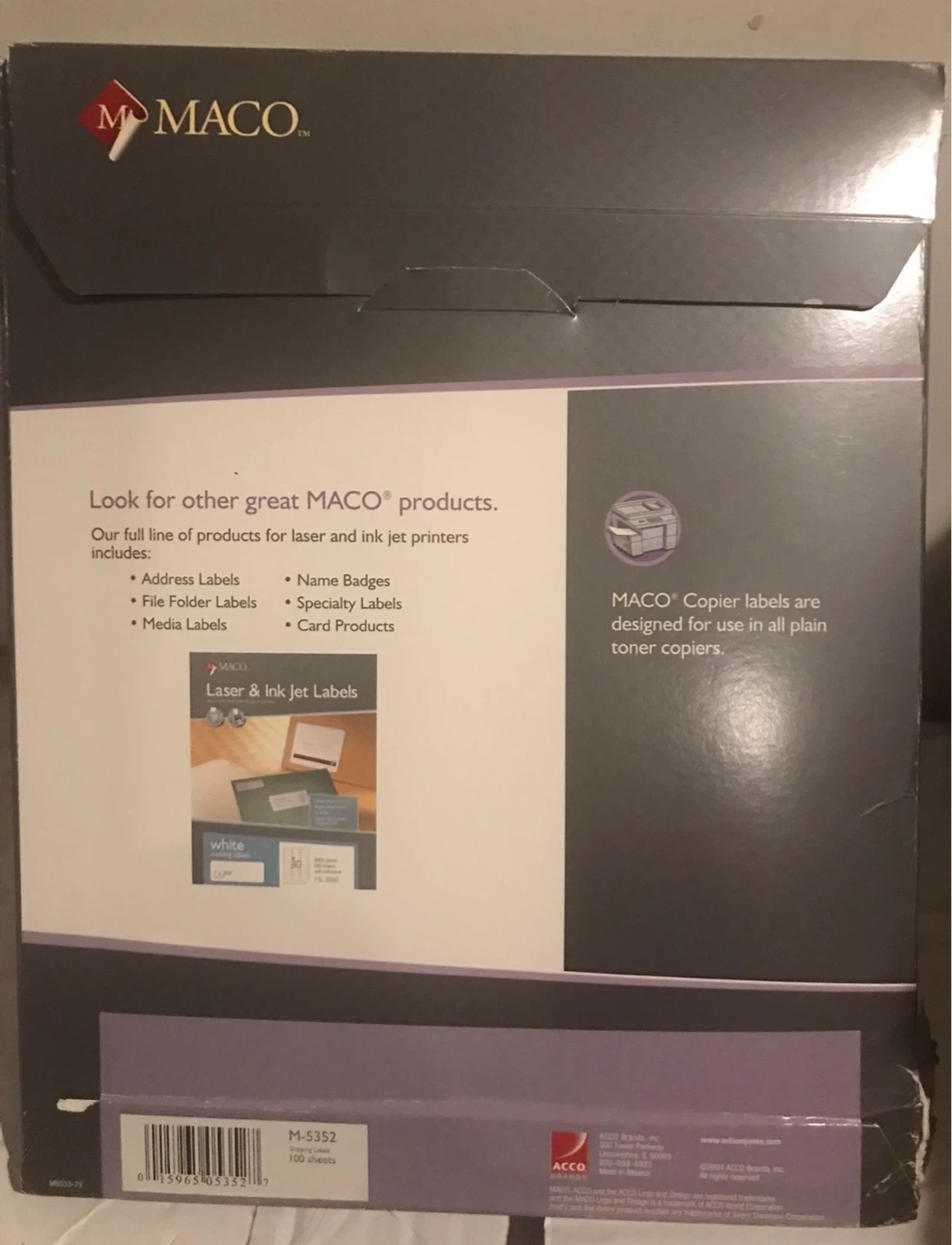 MACO Copier White Shipping Labels, 2" x 4-1/4" (M-5352) - photo 2