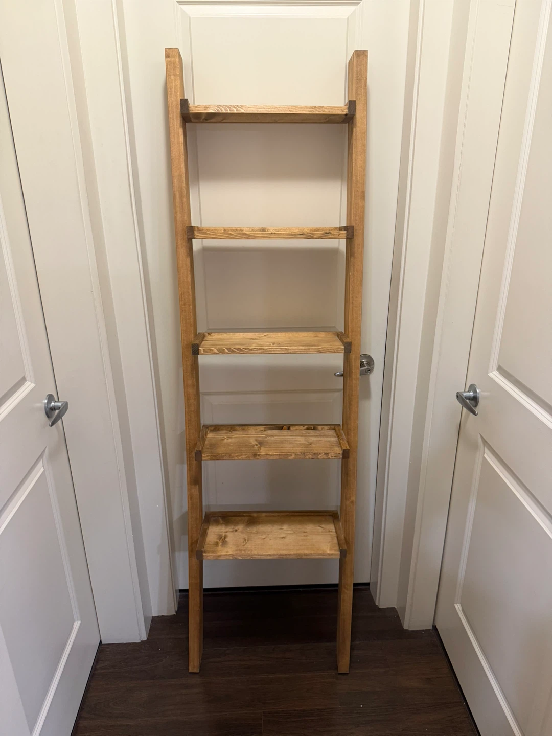 5 Tier Handmade 6ft Solid Wood Blanket Ladder Shelf Farmhouse - photo 2