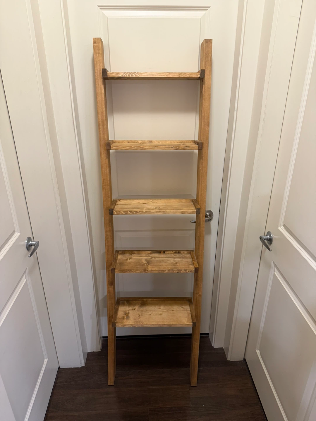 5 Tier Handmade 6ft Solid Wood Blanket Ladder Shelf Farmhouse