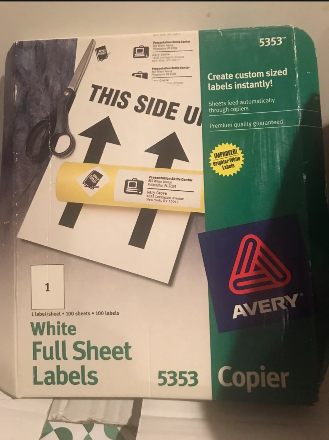 Avery Copier Mailing Label - AVERY 5353 8.5" Width x 11" Length