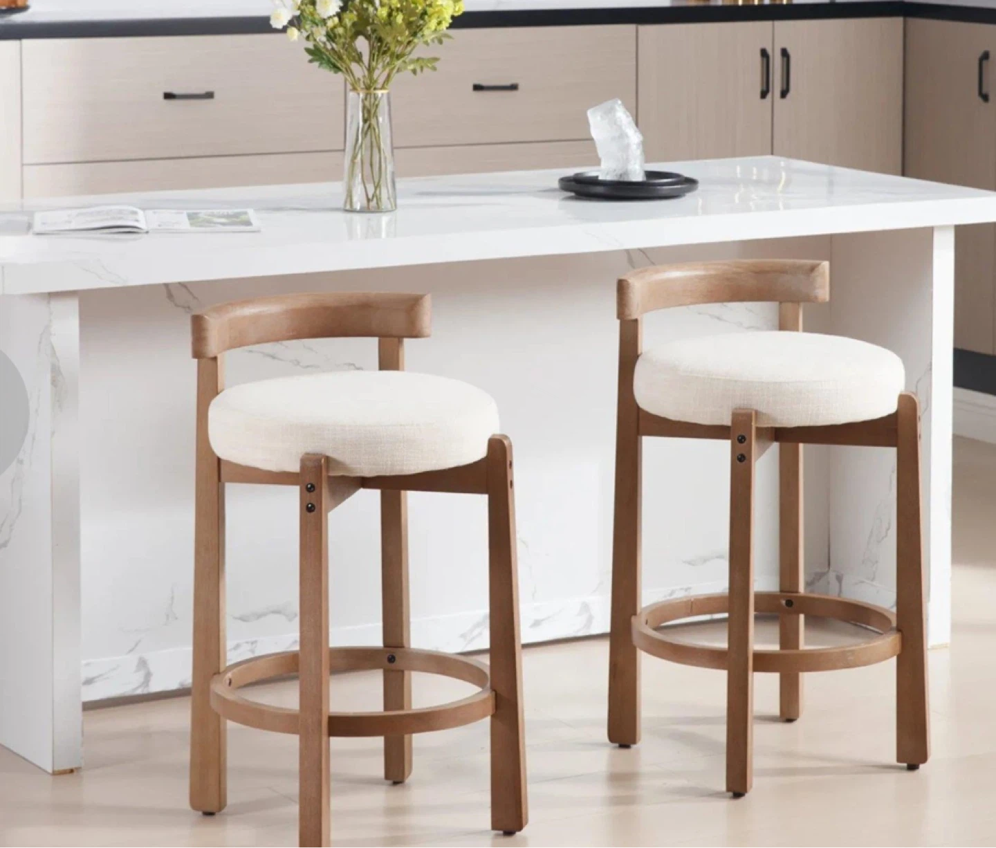 Millwood Pines Upholstered Bar Stools (Set of 2) - 26.5" - photo 3