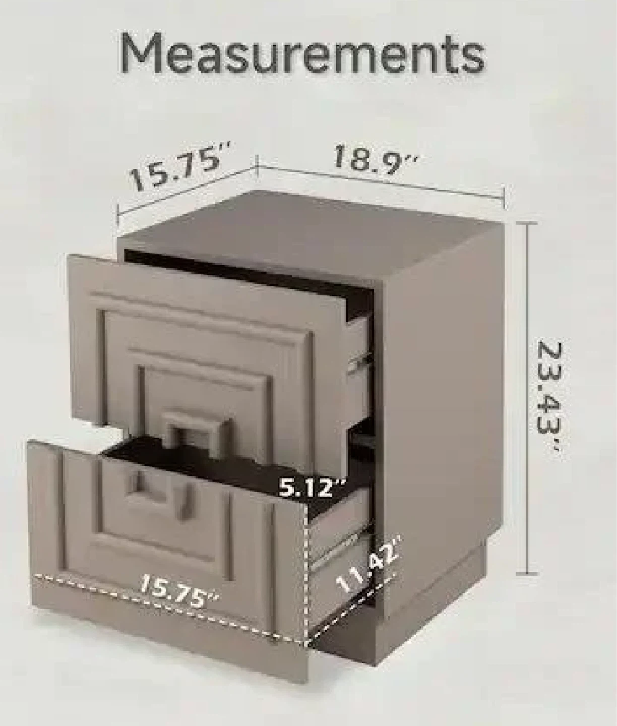 Modern Geometric 2-Drawer Nightstand - photo 2