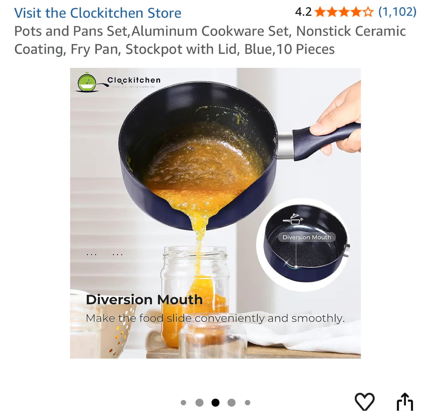 10-Piece Blue Aluminum Cookware Set - photo 2