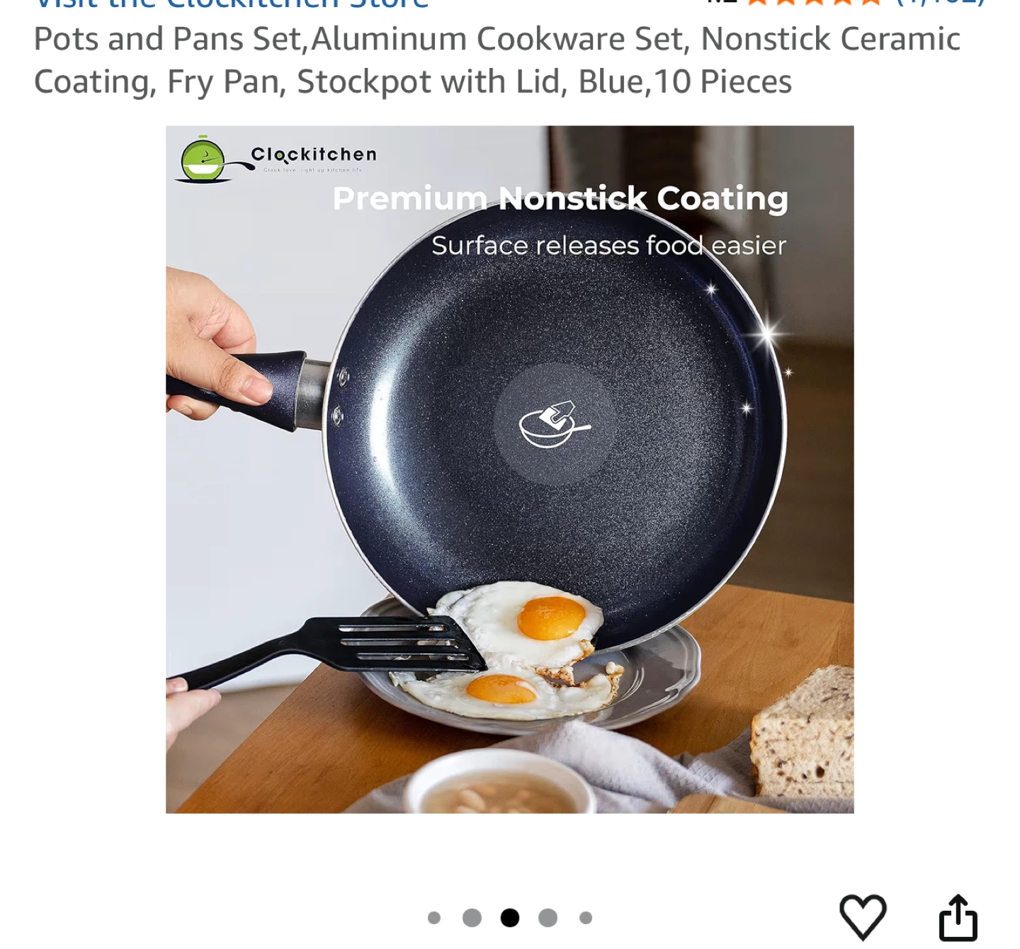 10-Piece Blue Aluminum Cookware Set - photo 3