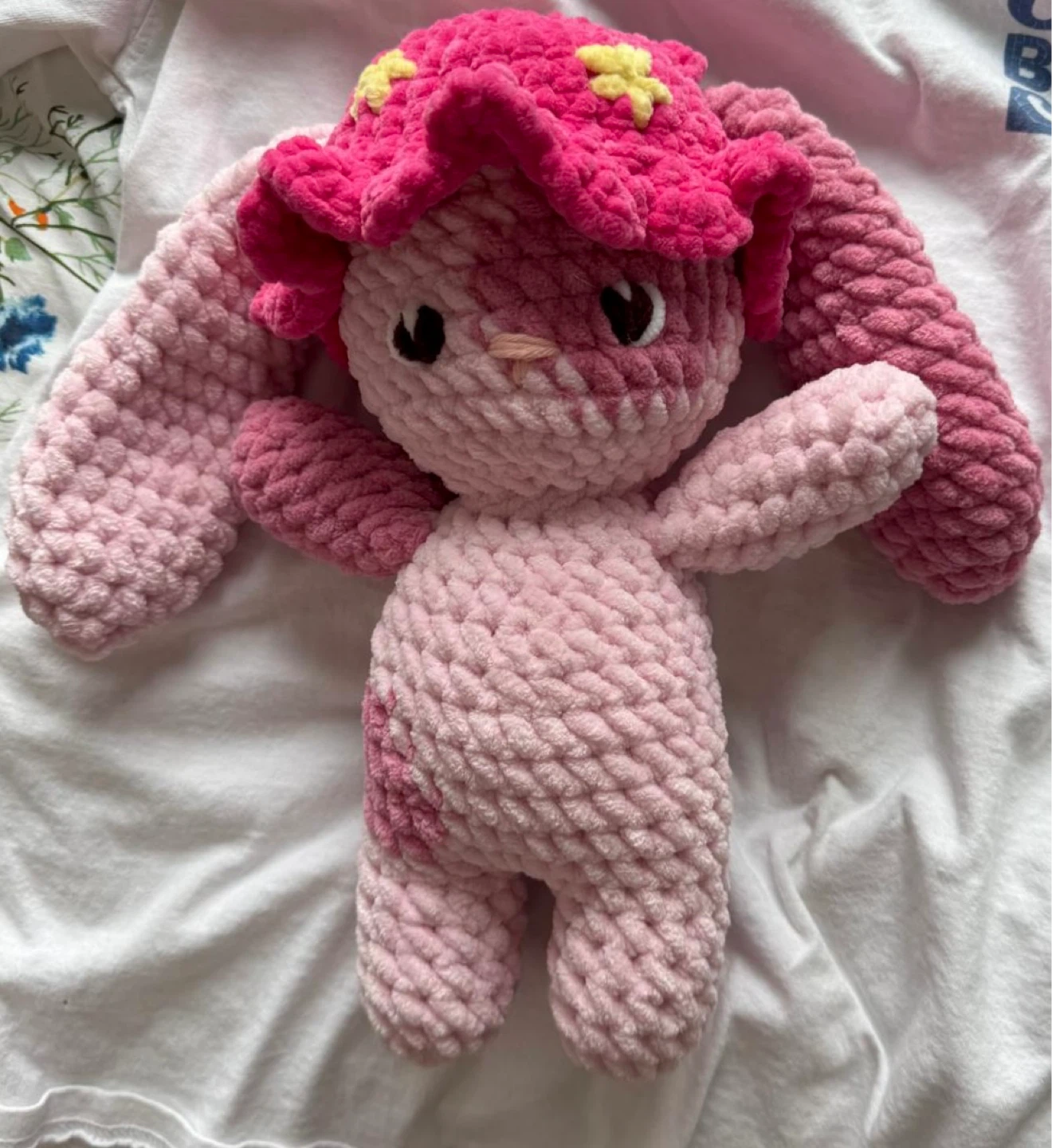 Handmade Pink Plush Bunny & Cat Toys